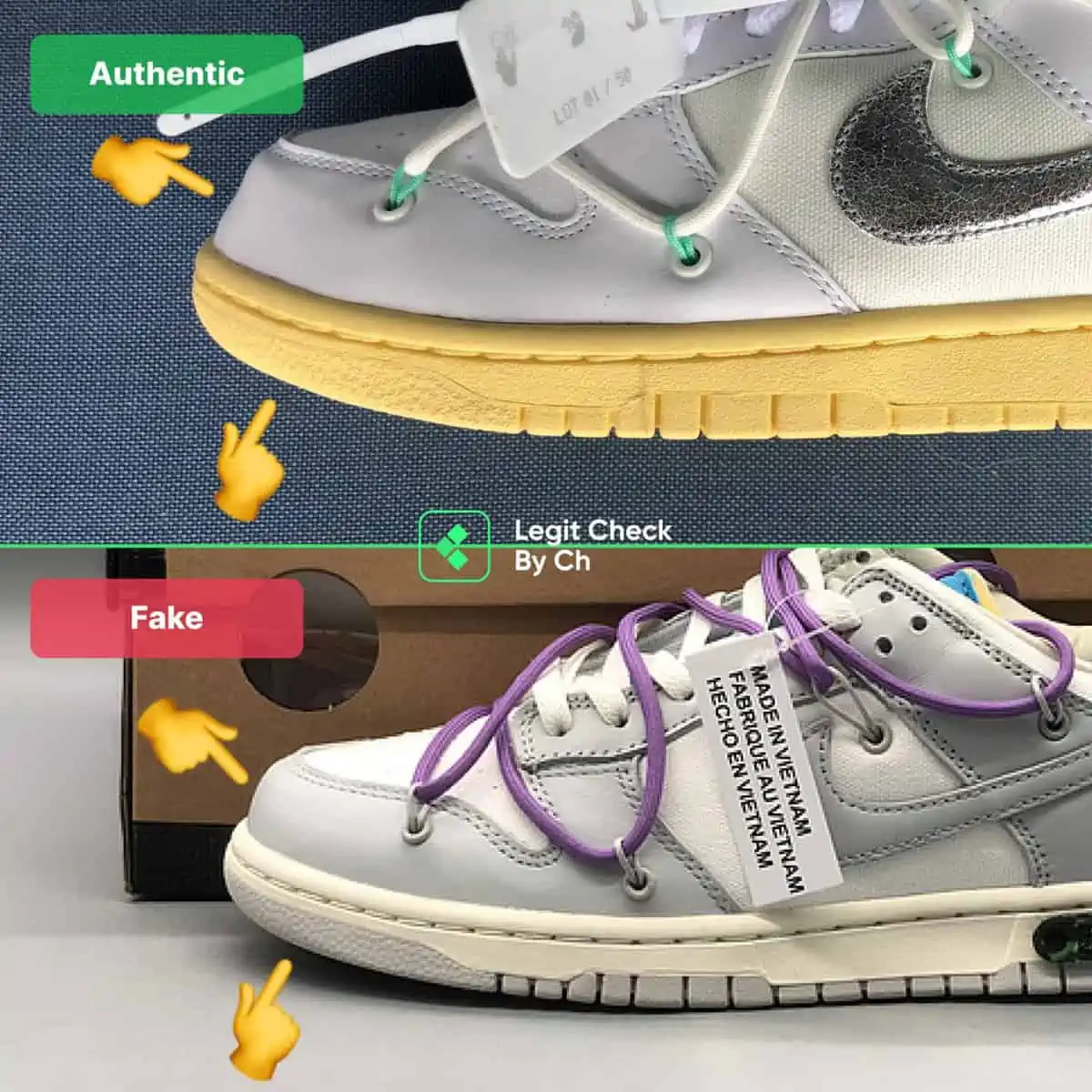 Hinh anh 8: Legitchek: Cach de xac dinh Off-White Dunk “THE 50” chinh hang