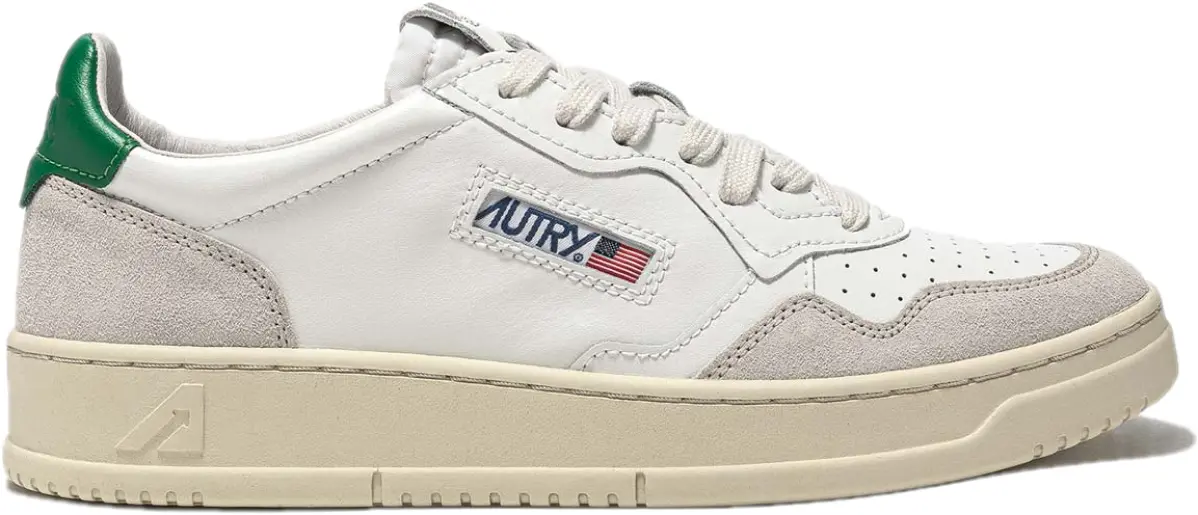 Giày Autry Medalist Low Leather 'White Green' AULW-LS23