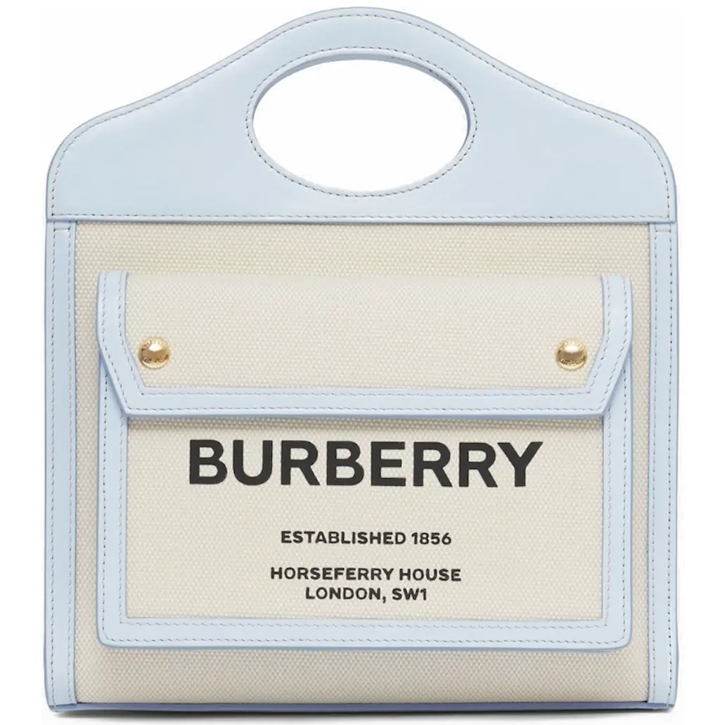 Túi Burberry Mini Canvas Leather Pocket 'Pale Blue' 80324061