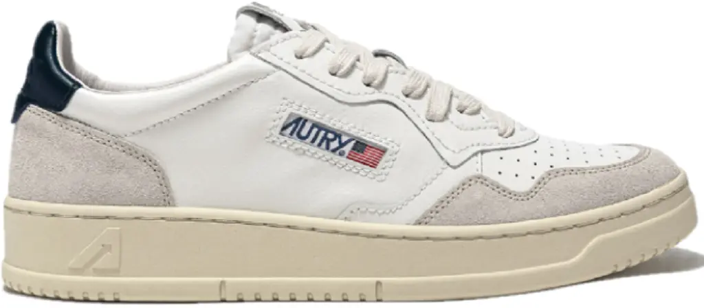 Giày Autry Medalist Low Leather Suede 'White Blue' AULW-LS28