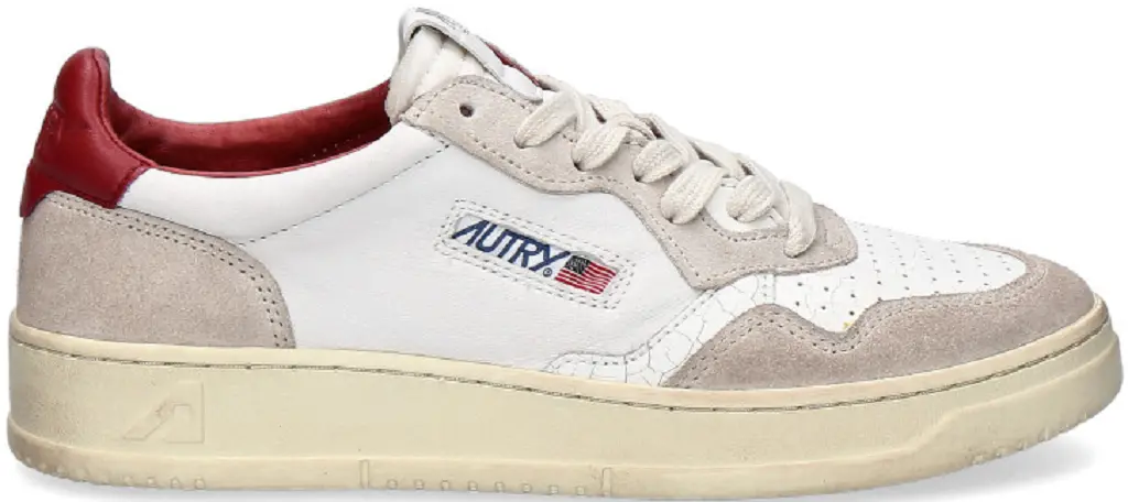 Giày Autry Medalist Low 'White Bordeaux' AULM-NC09