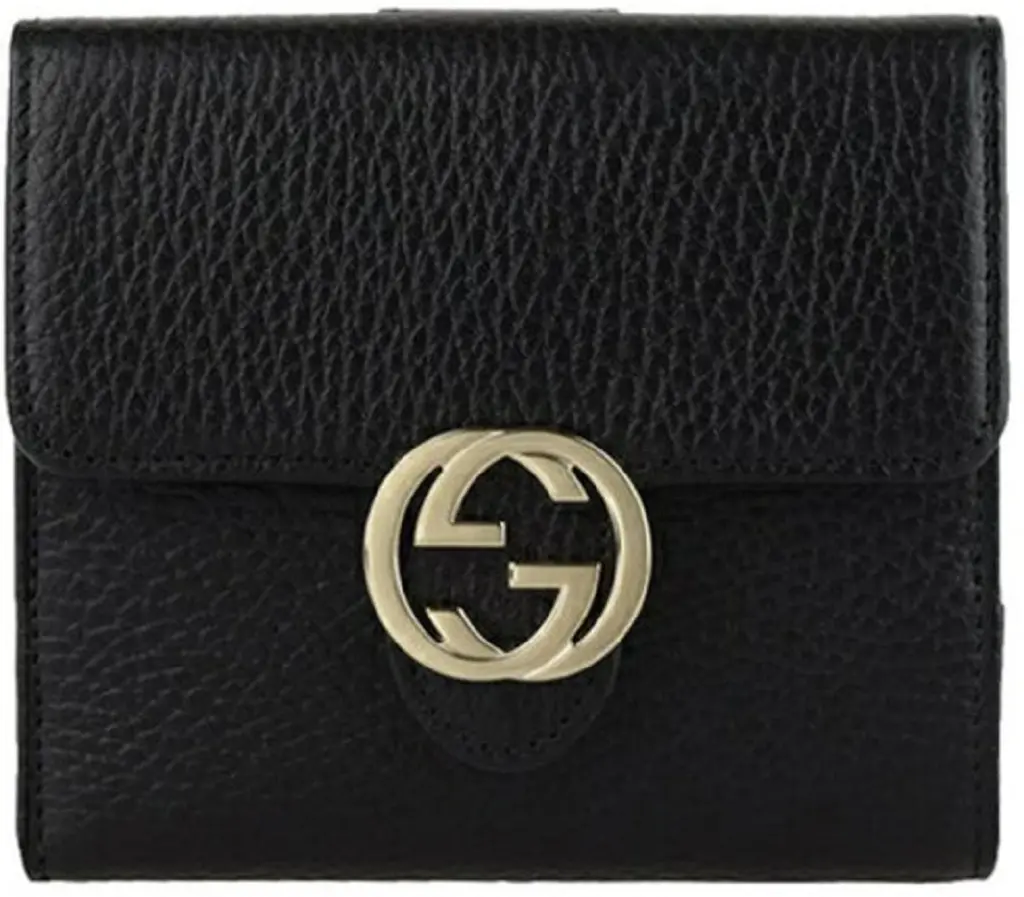Ví Gucci Plain Leather Folding 'Black' 615525-CAO0G-1000