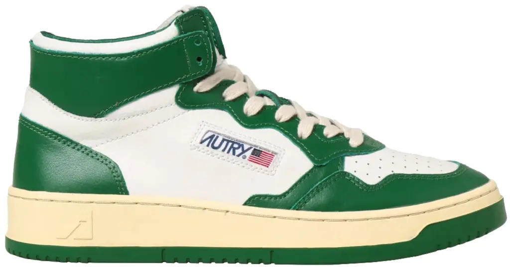 Giày Autry Medalist Mid Leather 'Green White' AUMM-WB03