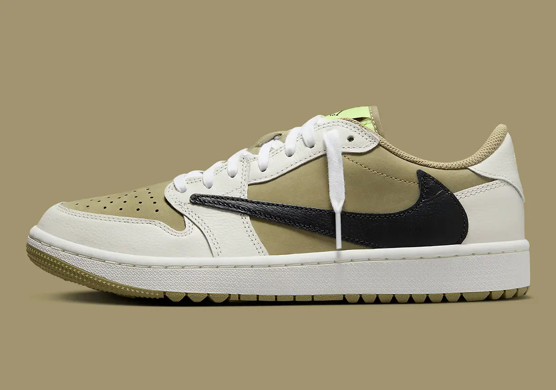 Hinh anh 2: Travis Scott x Air Jordan 1 Low Golf Neutral Olive - khi hip hop va the thao ket hop