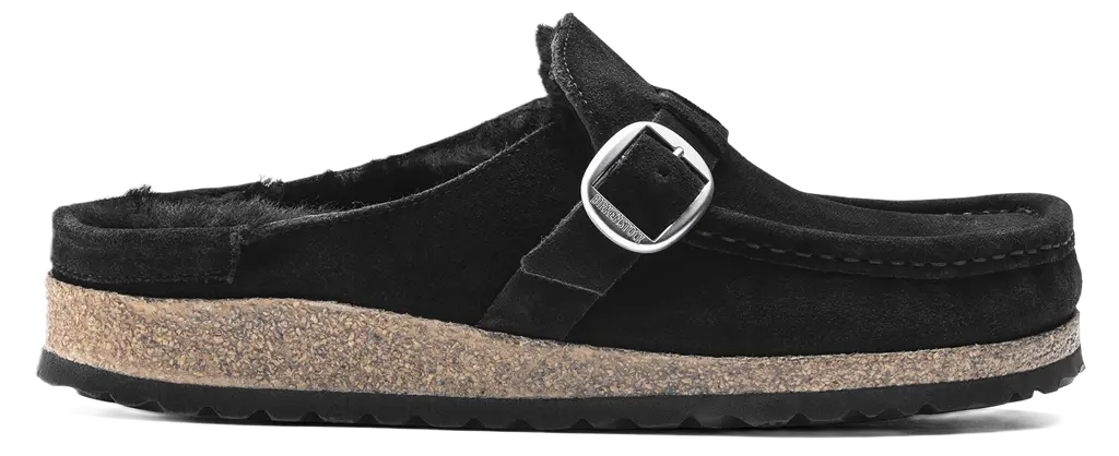 Dép Birkenstock Buckley Shearling 'Black' 1018126