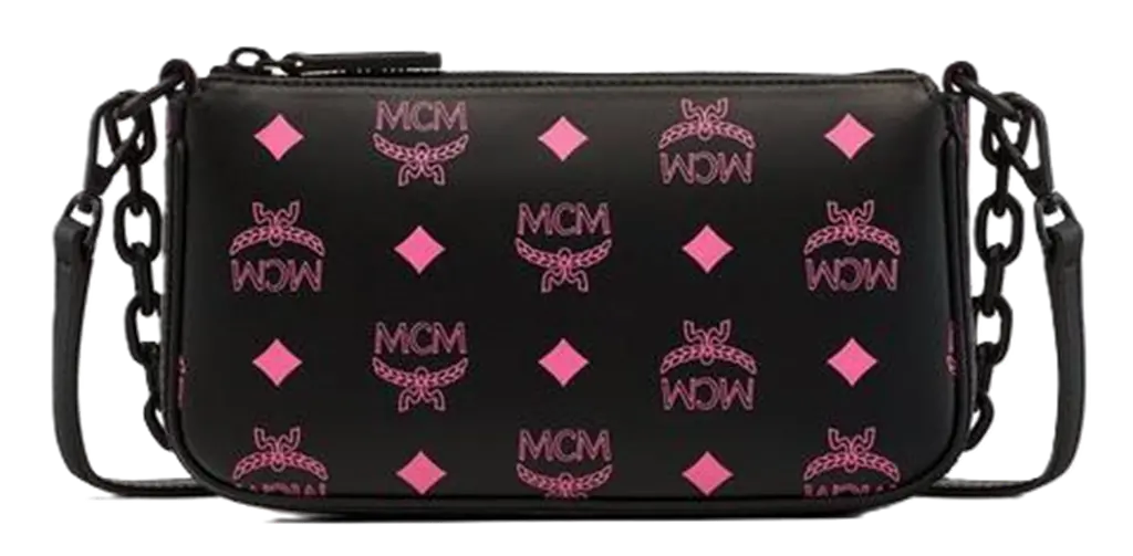 Túi MCM Mini Zip Pouch in Color Splash Logo Leather Pink 'Black Pink' MWSDSTA04QH001