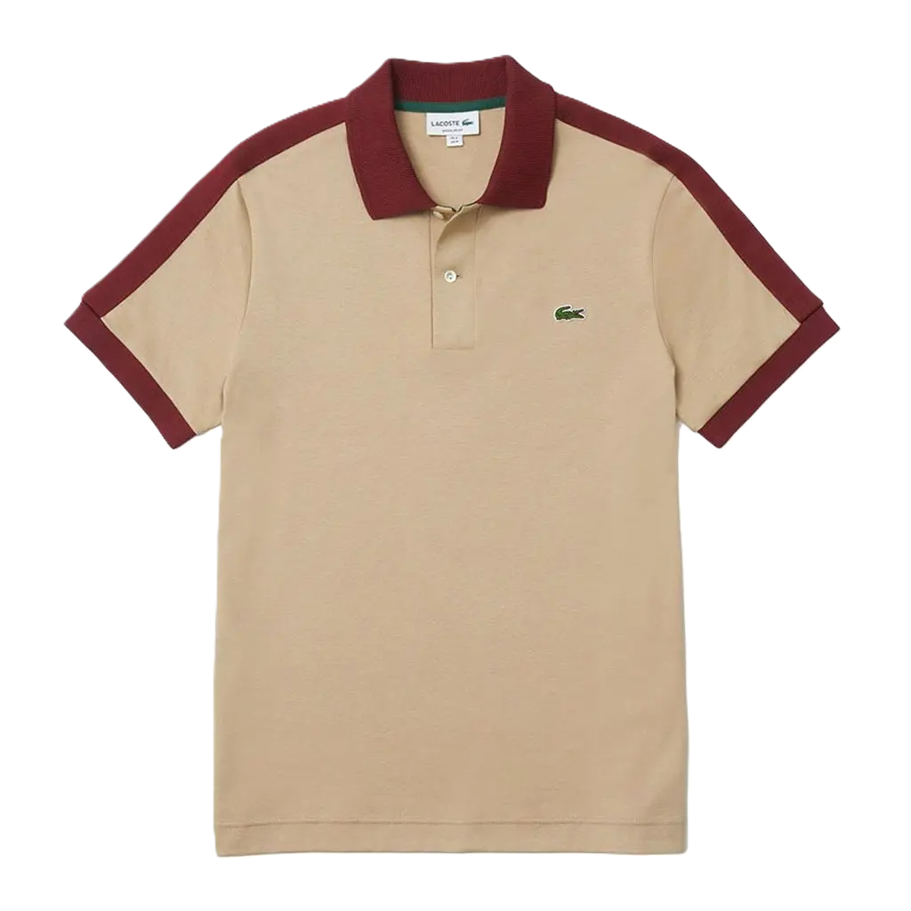 Áo Lacoste Classic Fit Contrast Collar 'Beige' PH9532-02S