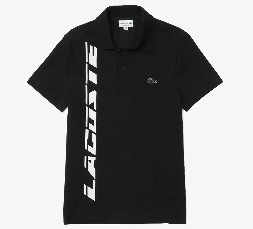 Áo Lacoste Regular Fit Branded Piqué 'Black' PH9643-031