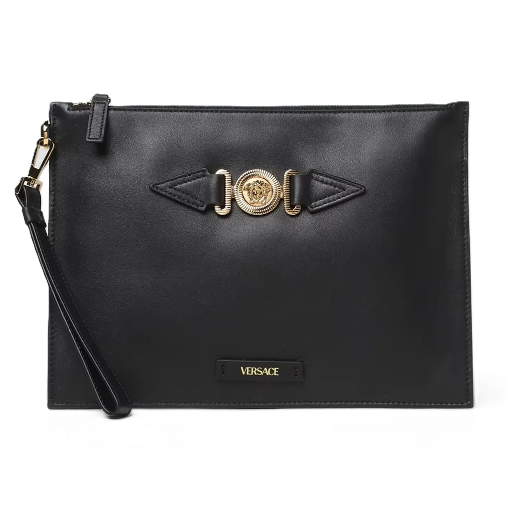 Túi Versace Medusa Leather Pouch 'Black' 10062431A03190