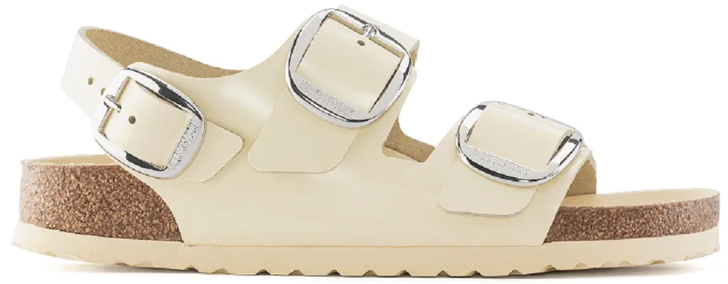 Dép Milano Big Buckle Natural Leather Patent 1024264