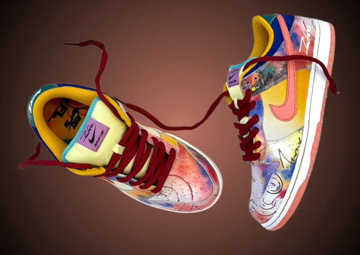 Hinh anh 1: Futura Laboratories x Nike SB Dunk Low - phien ban collab doc dao
