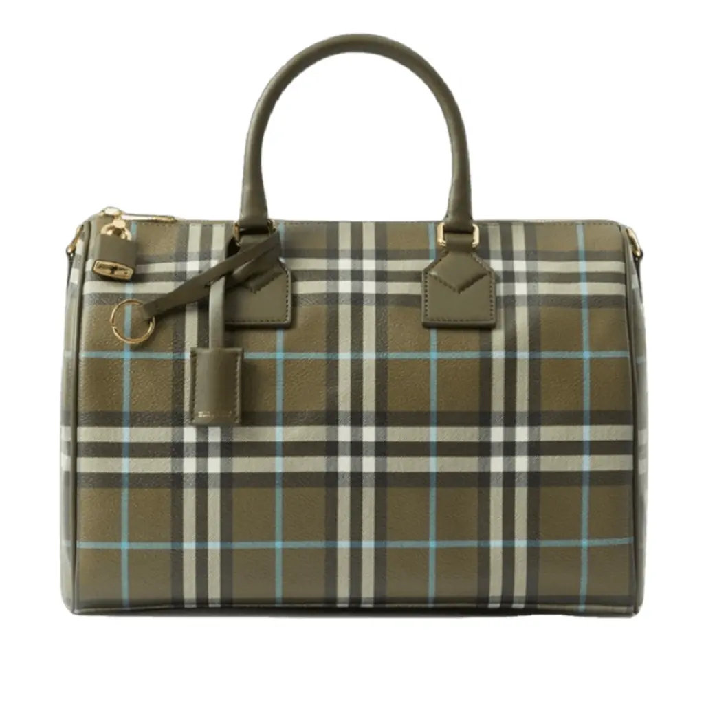 Túi Burberry Check Medium Bowling Bag 'Olive Green' 80745111