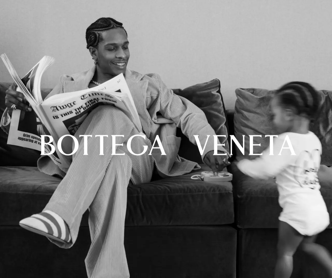 Hinh anh 1: A$AP Rocky than mat cung con trai trong chien dich ton vinh tinh phu tu cua Bottega Veneta