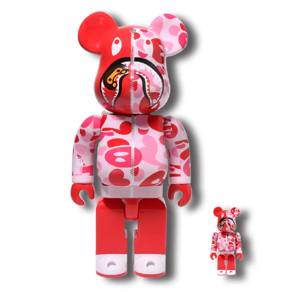 Mô Hình Bearbrick x BAPE Baby Milo(R) Camo Shark 'Pink'