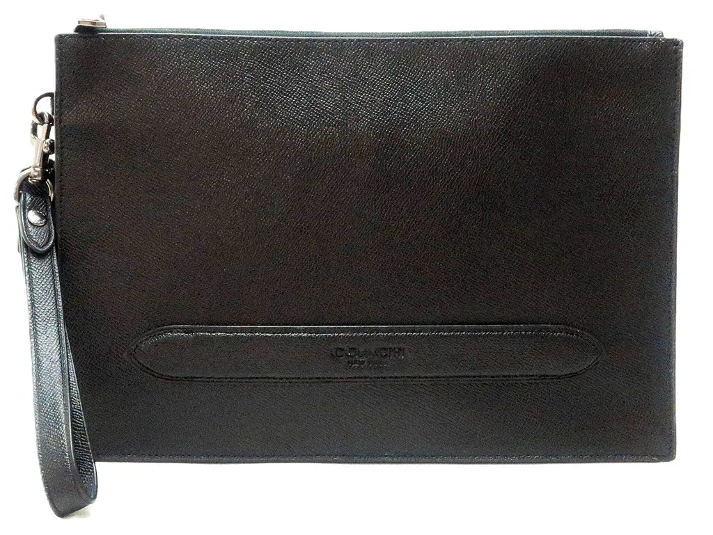 Túi Coach Leather Clutch Bag Crossgrain 'Black' 68154-QBBK