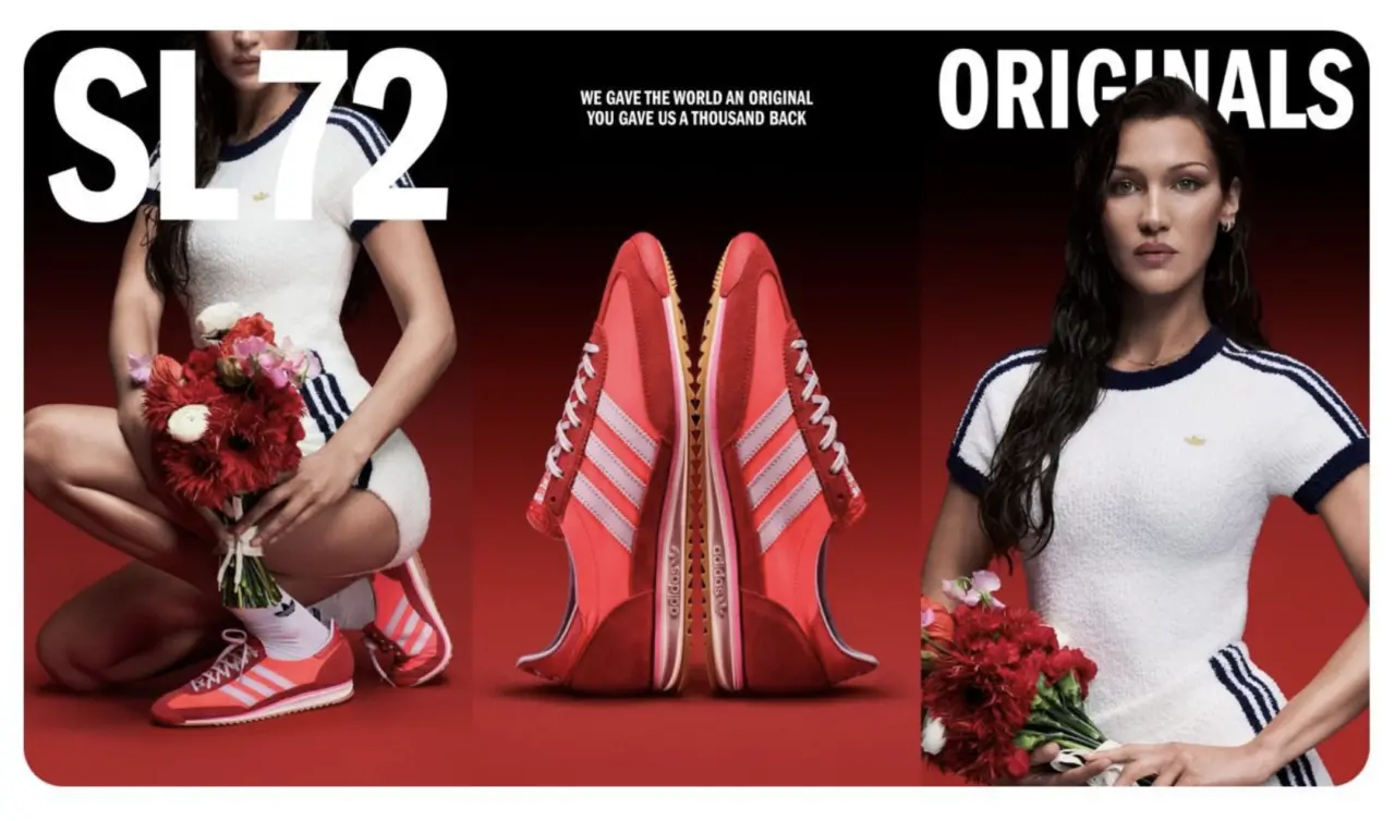 Hinh anh 3: Bella Hadid va doi giay chay bo co dien cua adidas