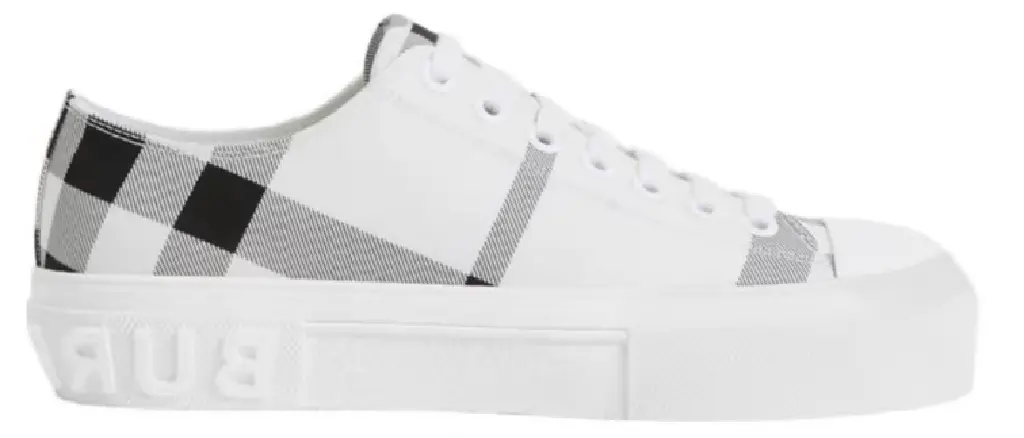 Giày Burberry Check Cotton 'White Black' 80714311