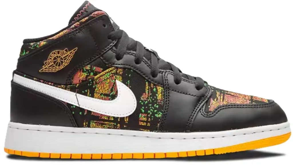Giày Nike Air Jordan 1 Mid GS 'Black Laser Orange' 555112-003