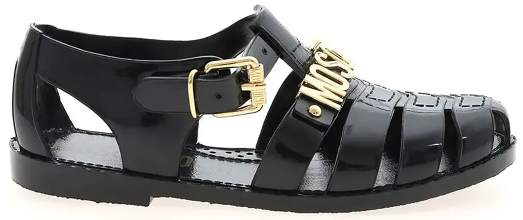 Dép Sandal Moschino Jelly 'Black' MA16501G1GM20000