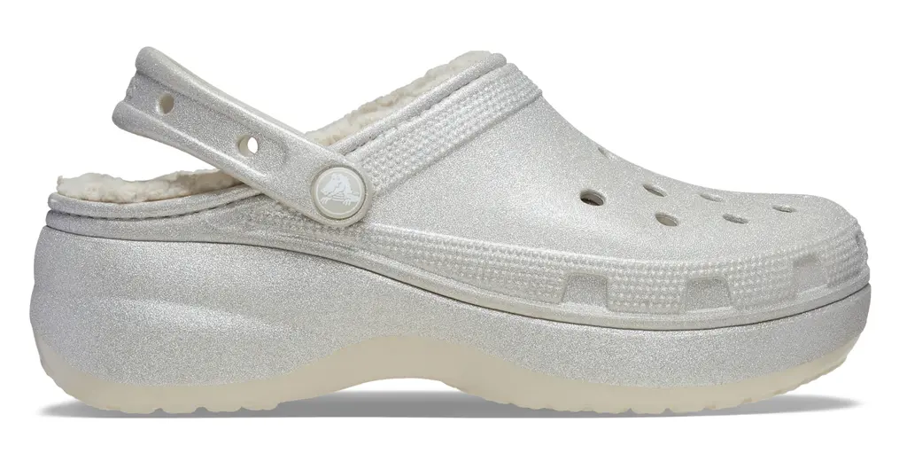 Dép Crocs Platform Glitter Lined Clog 'Silver' 210413-040