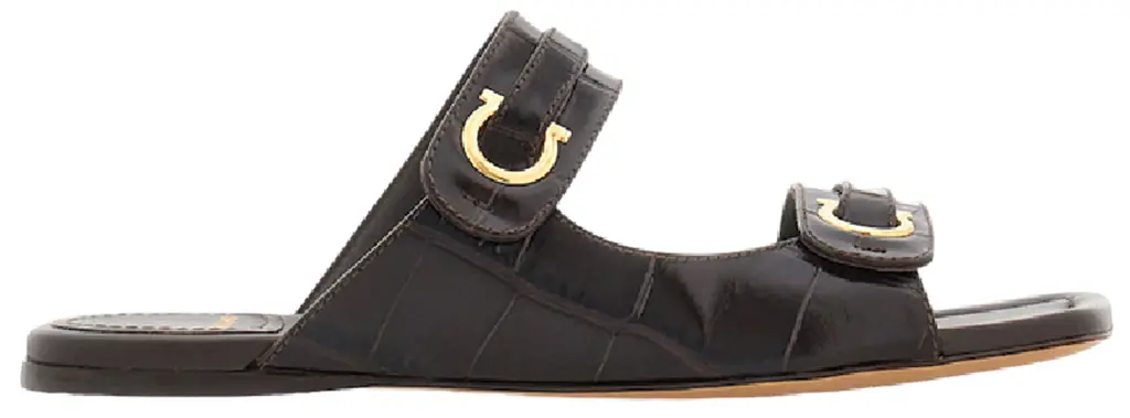 Dép Salvatore Ferragamo Gancini Ornament 'Black' 01I199-774580