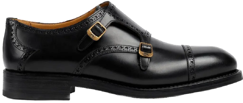 Giày Gucci Monk Strap Shoe 'Black' 739778-0GQ00-1000