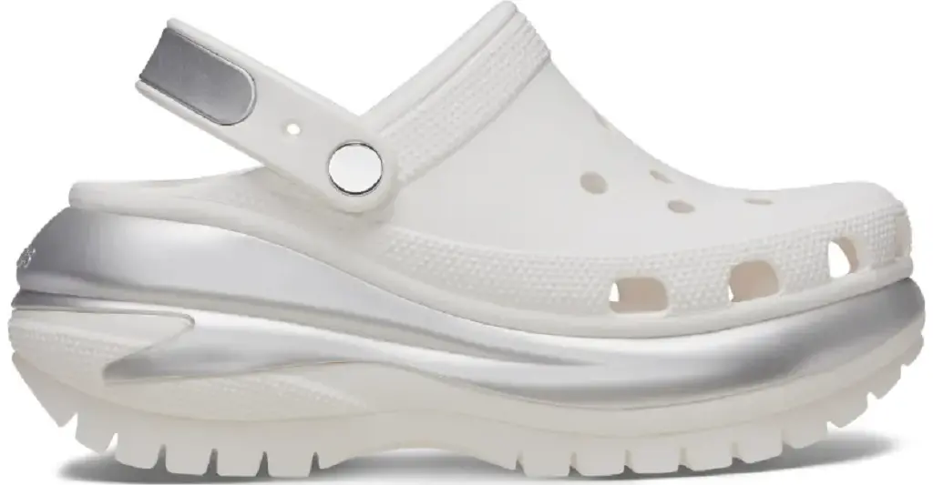 Giày Clog Crocs Mega Crush Metallic 'White' 210368-138