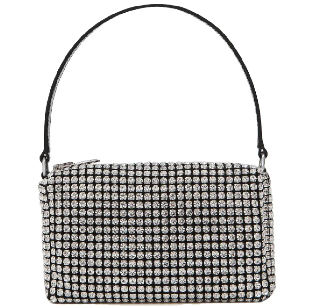 Túi Alexander Wang Heiress Medium Pouch In Rhinestone Mesh 'White' 2019P0813J100