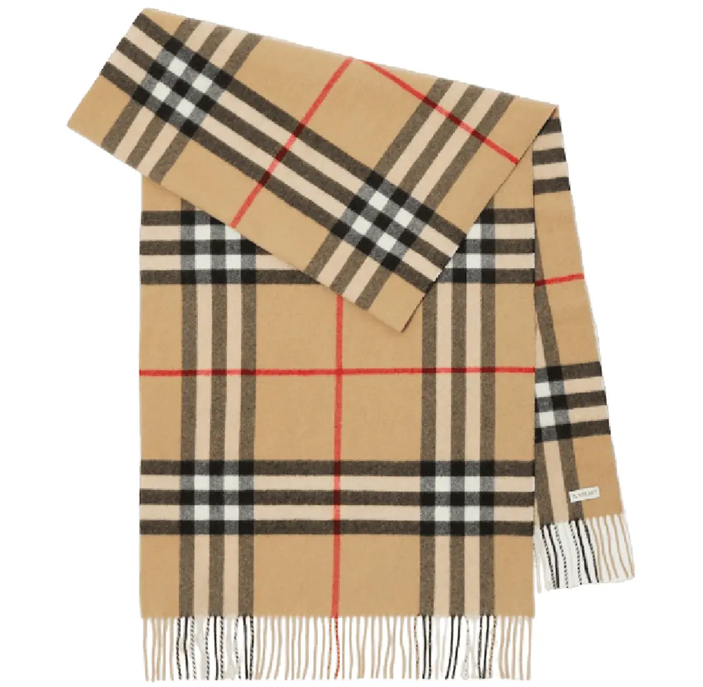 Khăn Burberry Wide Check Cashmere Scarf 'Beige' 80767951