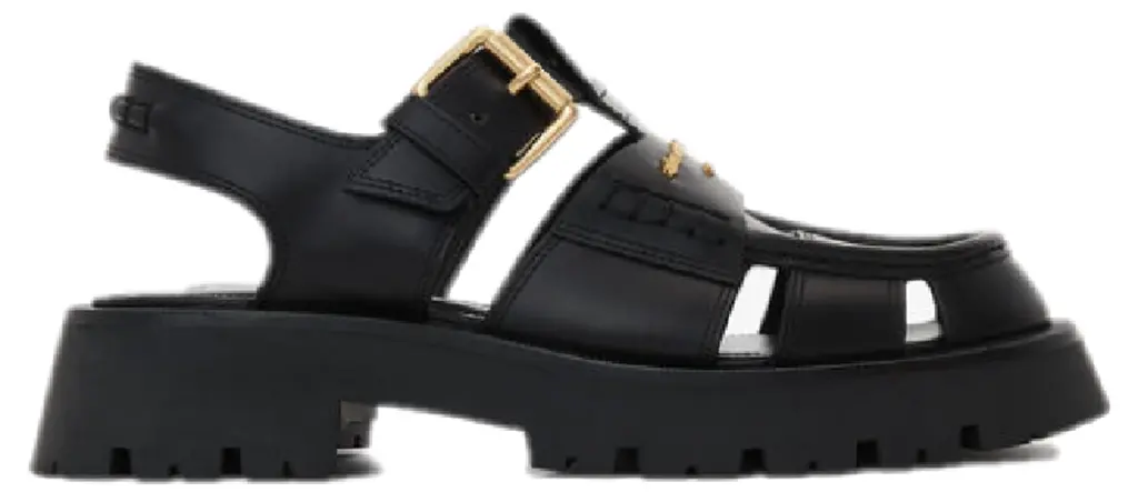 Dép Alexander Wang Carter Cage Sandal In Box Calf 'Black' 30224F001001