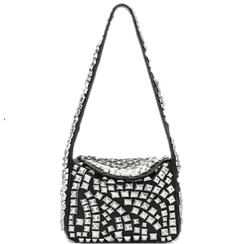 Túi Alexander Wang Spike Small Hobo Bag In Studded 'Black' 20423K03L001