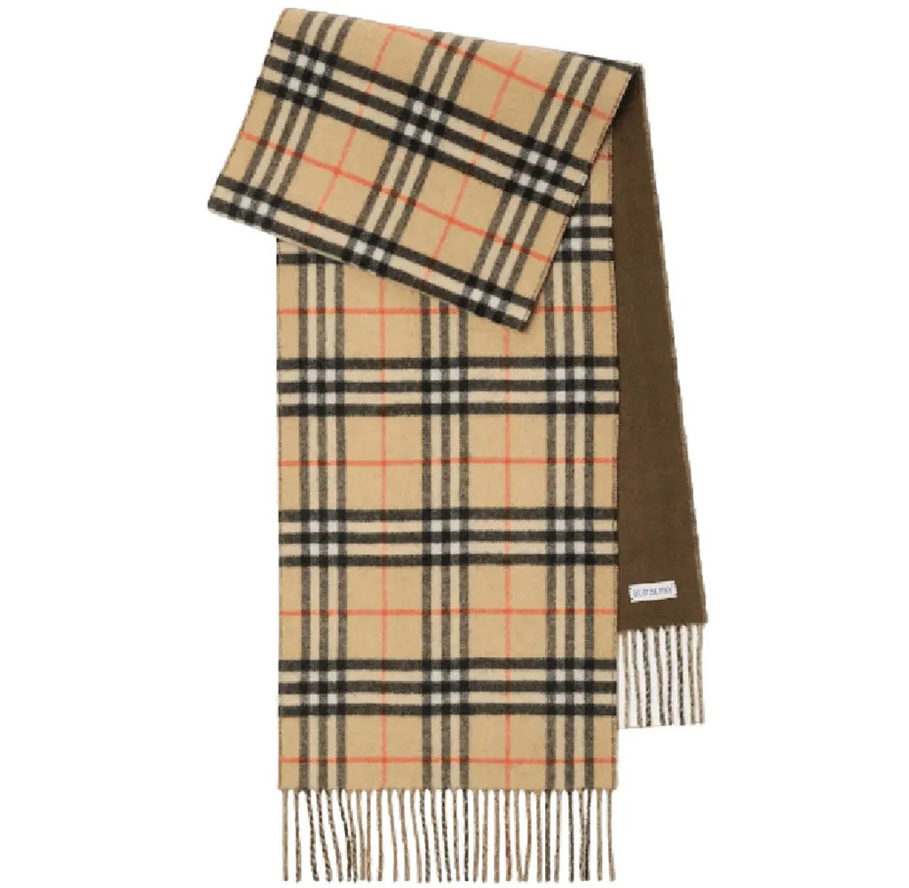 Khăn Burberry Reversible Check Cashmere Scarf 'Sand' 80996421