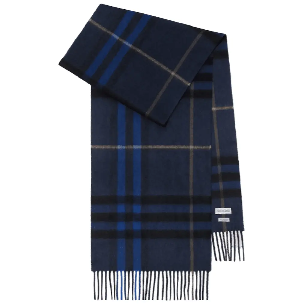 Khăn Burberry Check Cashmere Scarf 'Midnight' 81030131