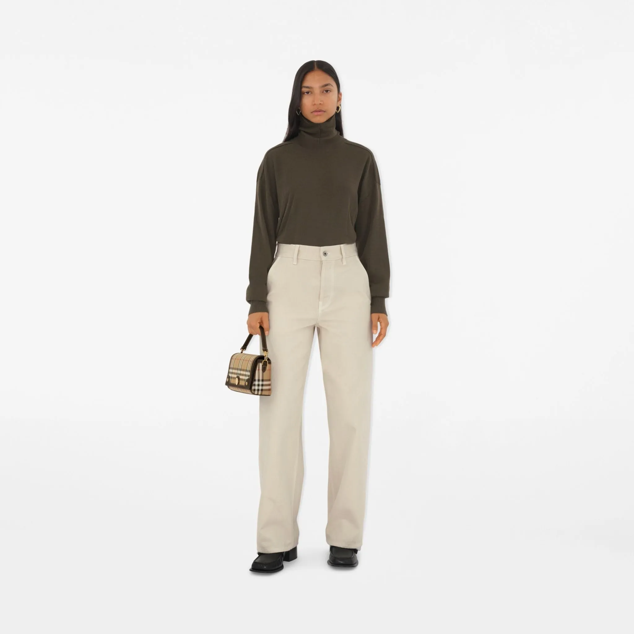 Túi Burberry Check Drawstring Pouch​ 'Sand' 80939161