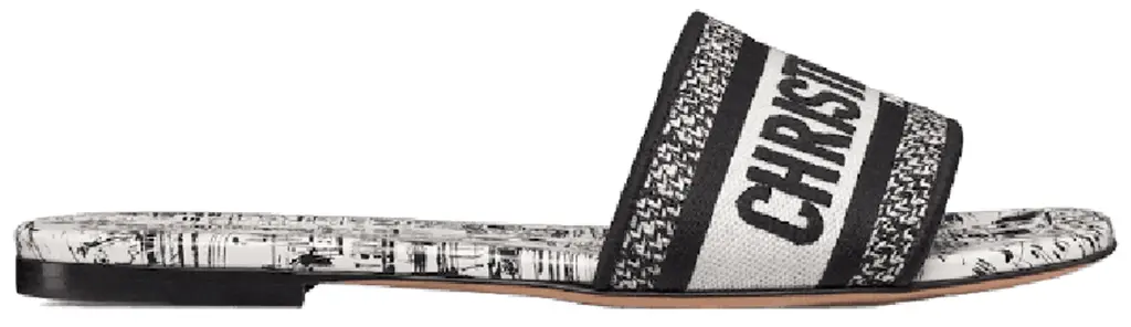 Dép Dior Dway Slide 'Black White' KCQ209PSG-S19W