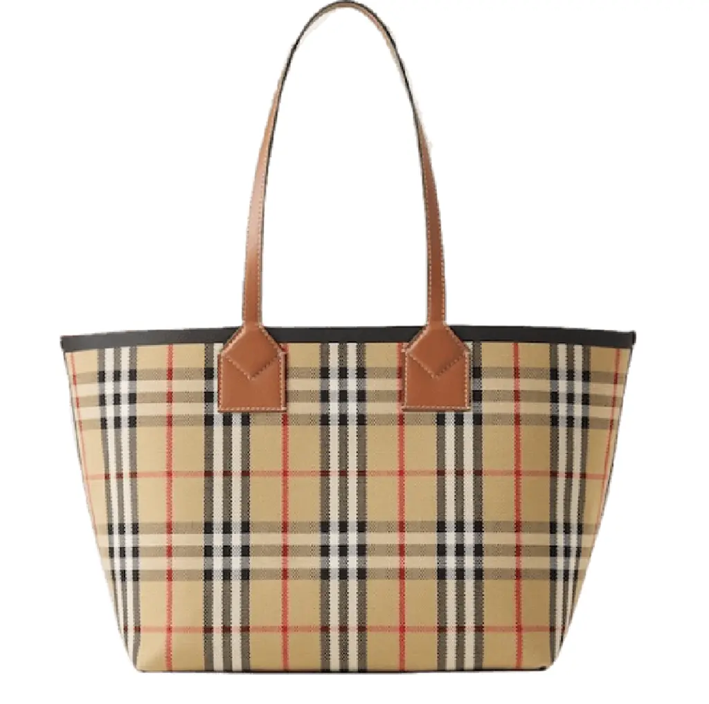 Túi Burberry London Small Check Cotton Tote 'Briar Wood' 80661631