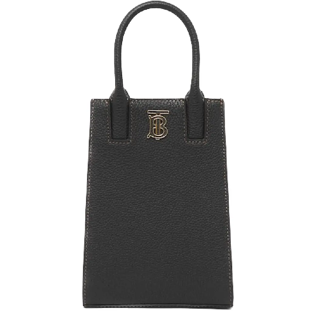 Túi Burberry Grainy Leather Micro Frances Tote 'Black' 80523051
