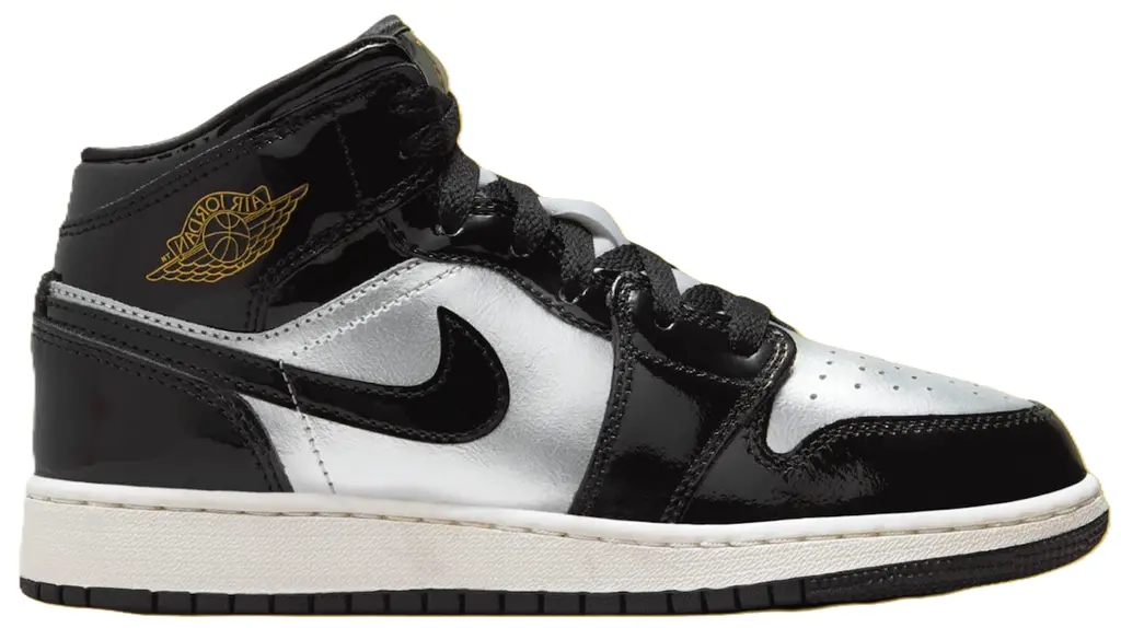 Giày Nike Air Jordan 1 Mid SE GS 'Black Metallic Silver' FZ3938-001