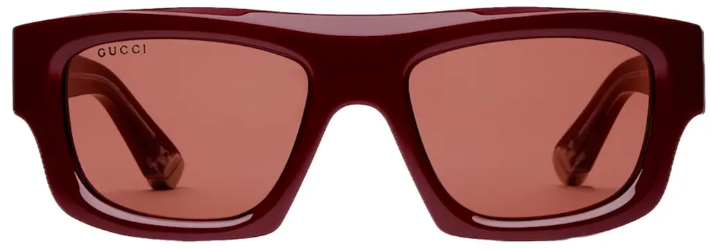 Kính Gucci Rectangular Frame Sunglasses 'Red' 823843-J0740-6023