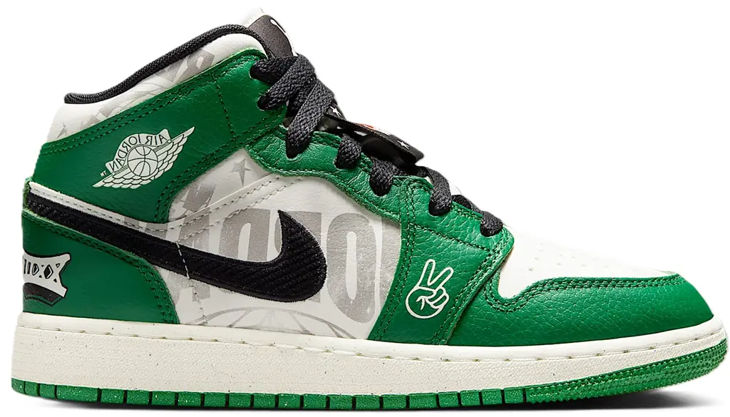 Giày Nike Air Jordan 1 Mid SE GS 'Overbranded' HF3200-300
