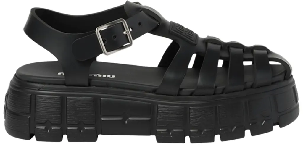 Dép Miu Miu Soft Cage Flatform Sandal 'Black' 5X140E-3LKK-F0002-F-050