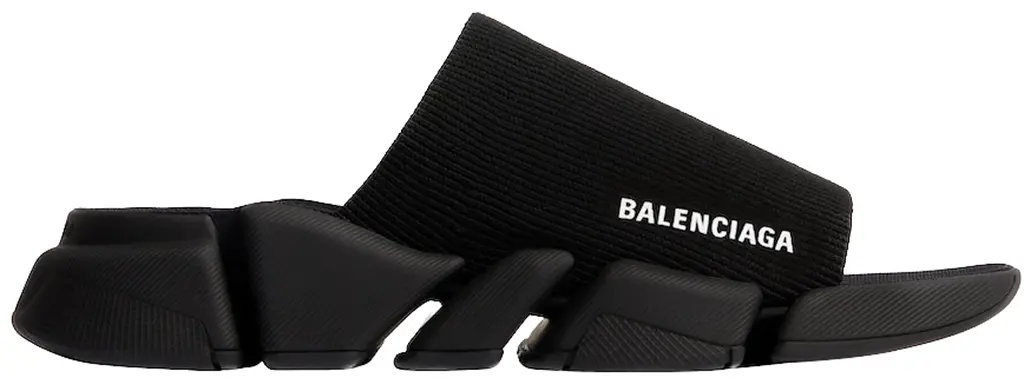 Dép Balenciaga Speed 2.0 Recycled Knit Slide 'Black' 711453W2DB11000