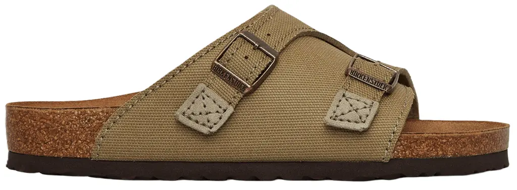 Dép Birkenstock Zürich Suede Canvas Sandals 'Faded Khaki' 1028755