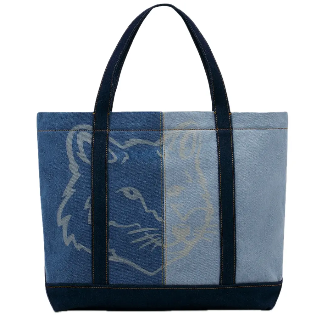 Túi Maison Kitsune Fox Head Medium Tote 'Blue' MW05108WW5022-P471