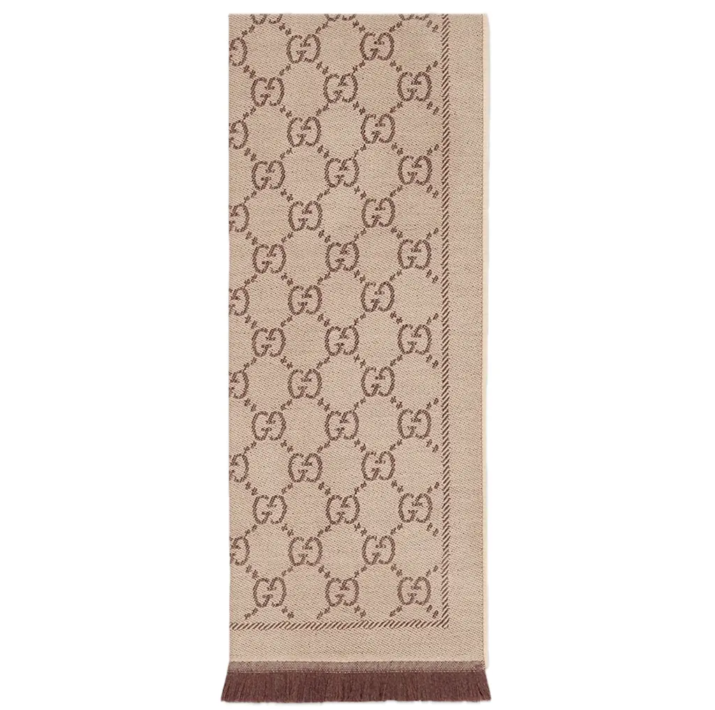 Khăn Gucci GG Jacquard Knitted Scarf 'Brown' 133483-3G200-2764