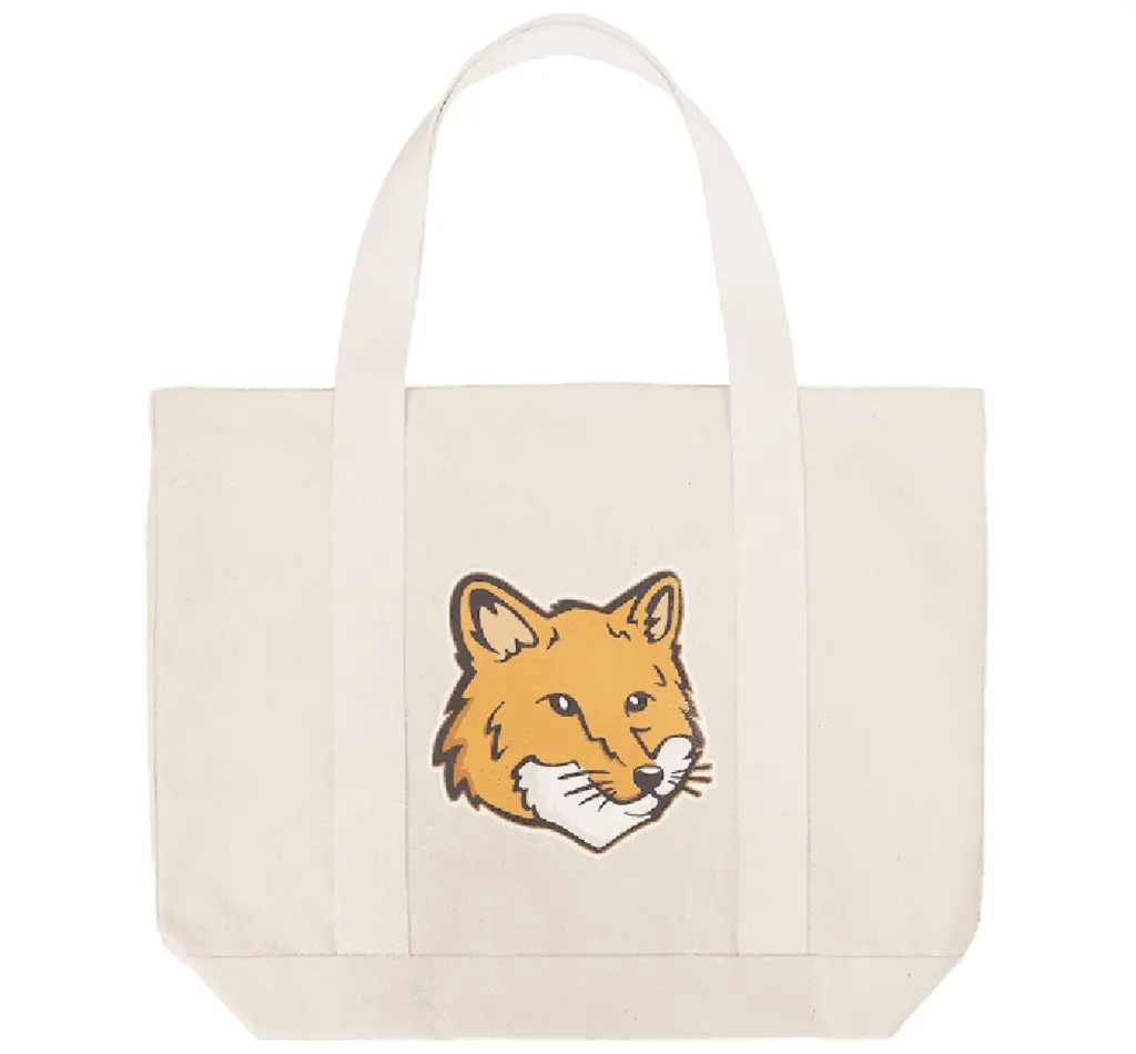 Túi Maison Kitsune Fox Head Tote Bag 'Ecru' LW05101WW0050-P700