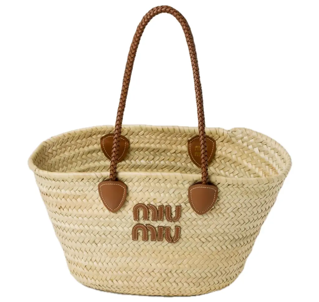 Túi Miu Miu Palmetto Tote Bag 'Beige' 5BG206-2DDH-F0A5T-V-SLO