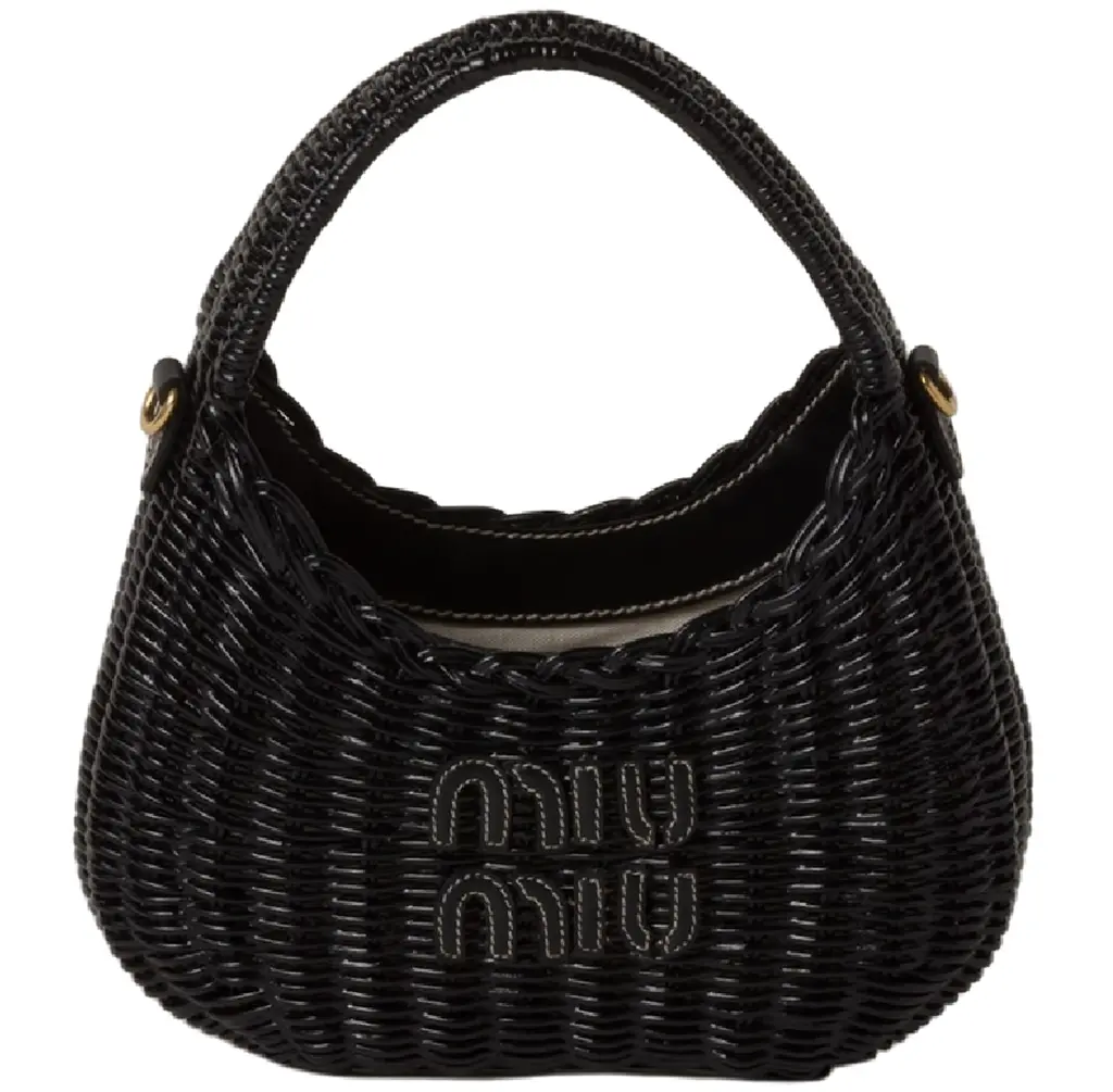Túi Miu Miu Wander Wicker Bag 'Black' 5BC125-2BVU-F0002-V-OOO