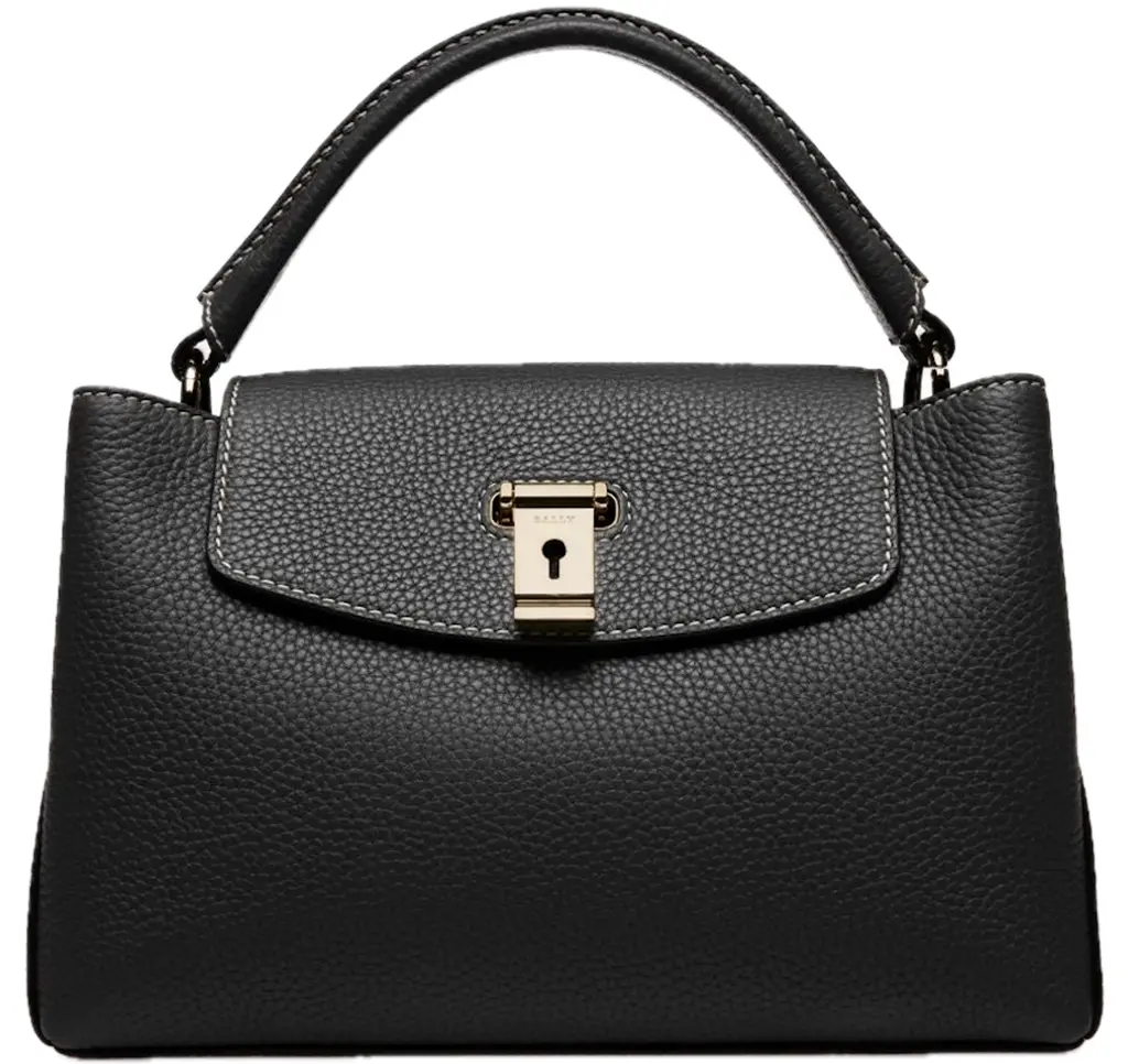 Túi Bally Layka Leather Top Handle Bag 'Black' 6300486