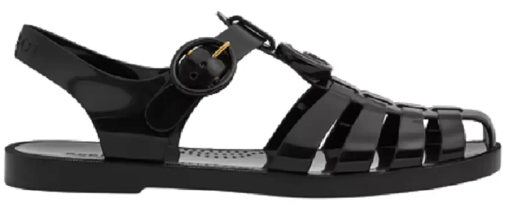 Dép Gucci Sandal With Double G 'Black Rubber' 676971-JFM00-1000